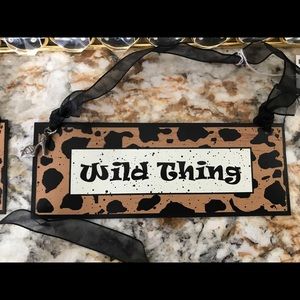 NWT “Wild Thing” animal print w/ hiheel charm sign
